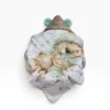 Zestaw do łóżeczka Pillow Bear – beżowo-miętowy