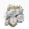 Zestaw do łóżeczka Pillow Bear – beżowo-miętowy